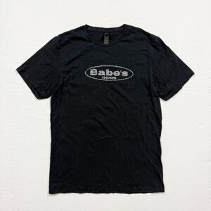Babe’s Chicken Rhinestone Logo Black Graphic T-Shirt, Size Medium